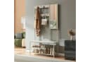 en.casa Garderobenständer Napinerg Spiegel Schuhregal Sitzbank Beige Bild 2