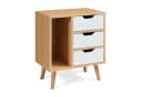 en.casa Nachttisch Bordkak 3 Schubladen Holzbeine Eicheoptik/Weiß Bild 5