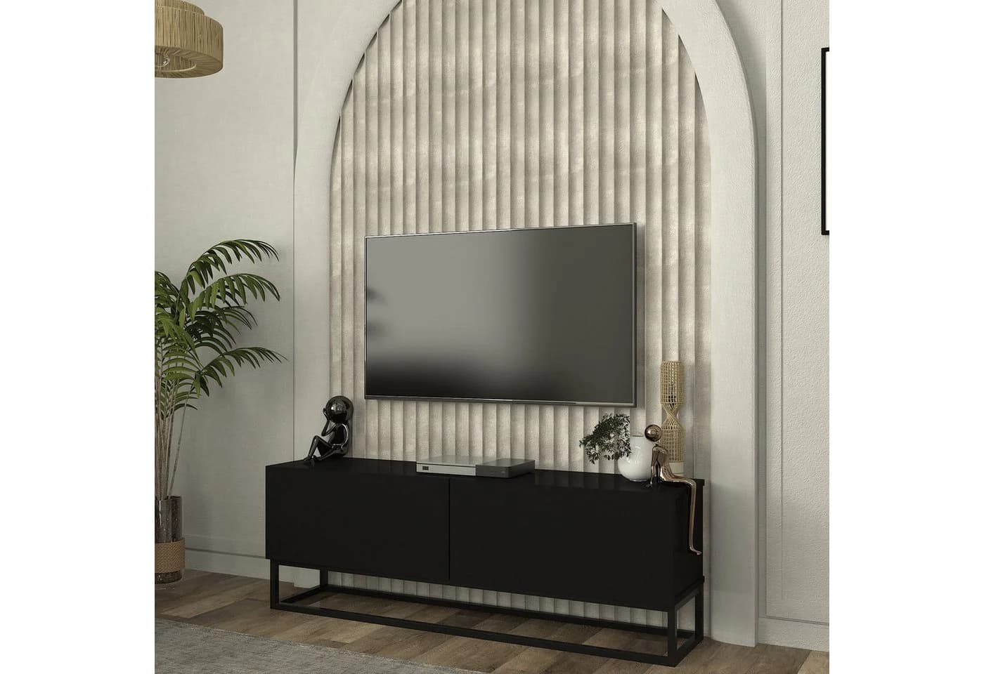 en.casa TV-Schrank »Nolven« Schwarz - Bild 2