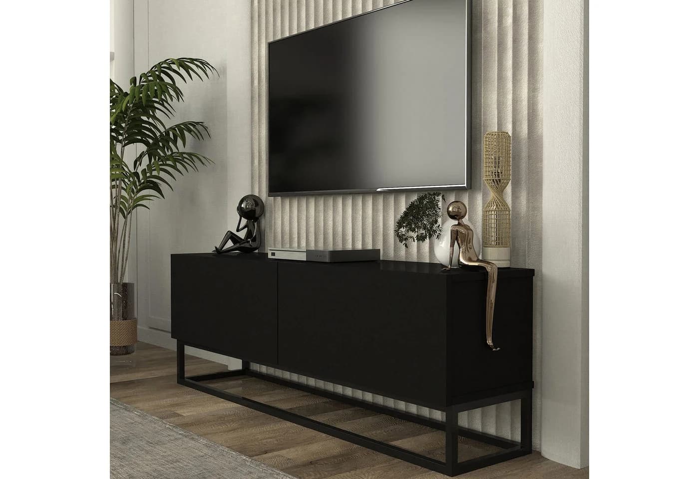en.casa TV-Schrank »Nolven« Schwarz - Bild 5