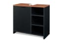 en.casa Waschbeckenunterschrank Trond Schwarz Walnussoptik Bild 1