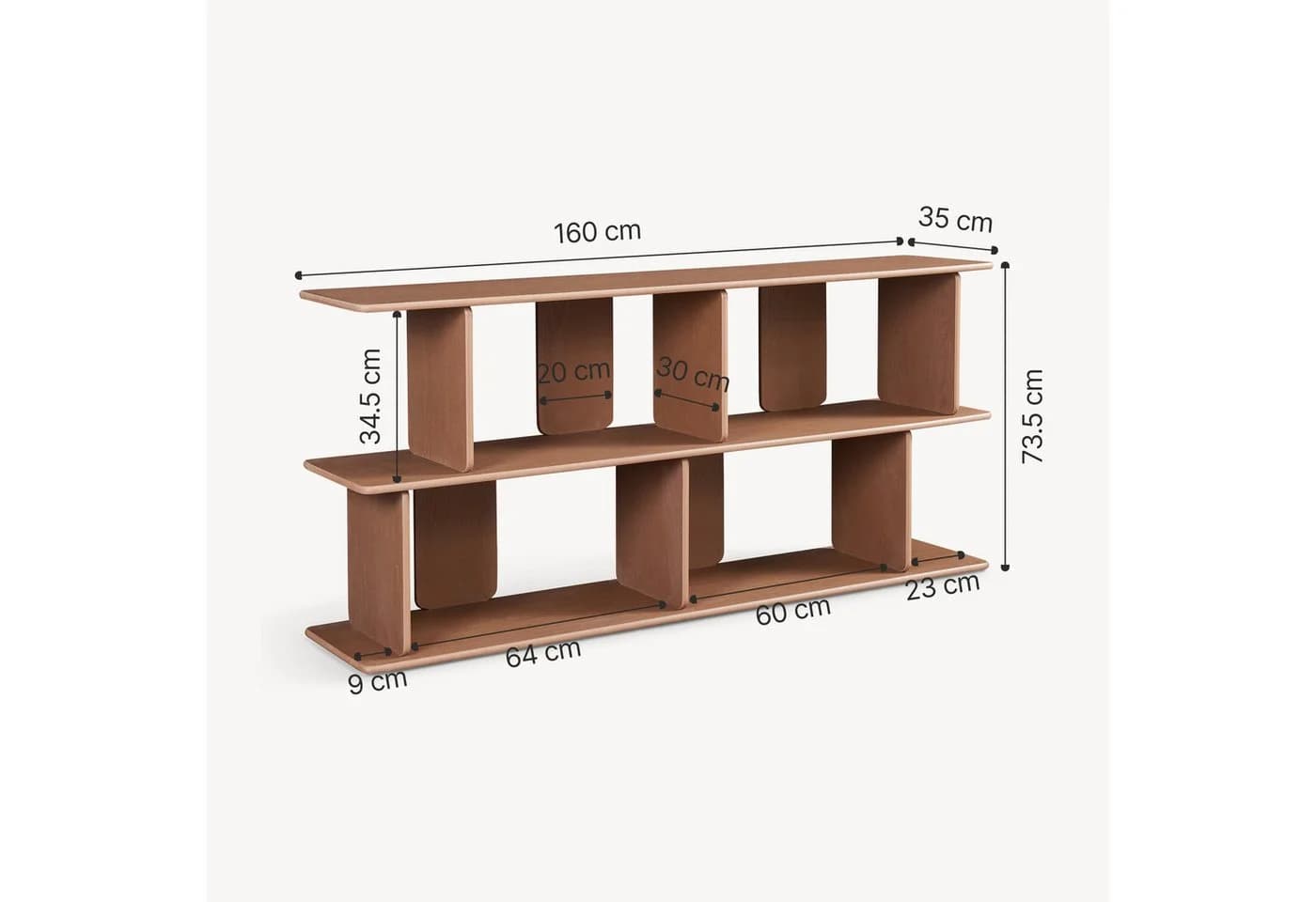 en.casa Standregal Gäljami 4 Fächer Walnussoptik - Bild 4