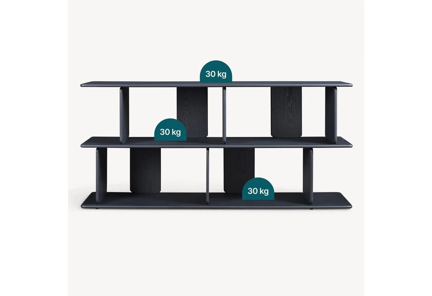 en.casa Standregal Schwarz 4 Fächer Modern - Bild 5