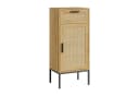 en.casa Midischrank Marhasa mit Tür und Schublade 92x40x30 cm Eicheoptik/Schwarz Bild 3