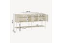 en.casa Sideboard Kliri 3 Türen Stahl Cremeweiß Bild 5