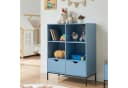 en.casa Bücherregal Colwyn Blau mit 2 Schubladen Bild 3