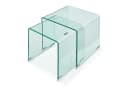 en.casa Satztisch 2-tlg. Couchtisch-Set Glastisch Transparent Bild 1