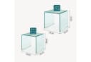 en.casa Satztisch 2-tlg. Couchtisch-Set Glastisch Transparent Bild 3