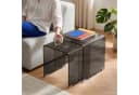 en.casa Satztisch 2-tlg. Couchtisch-Set Glastisch Dunkelgrau Bild 2