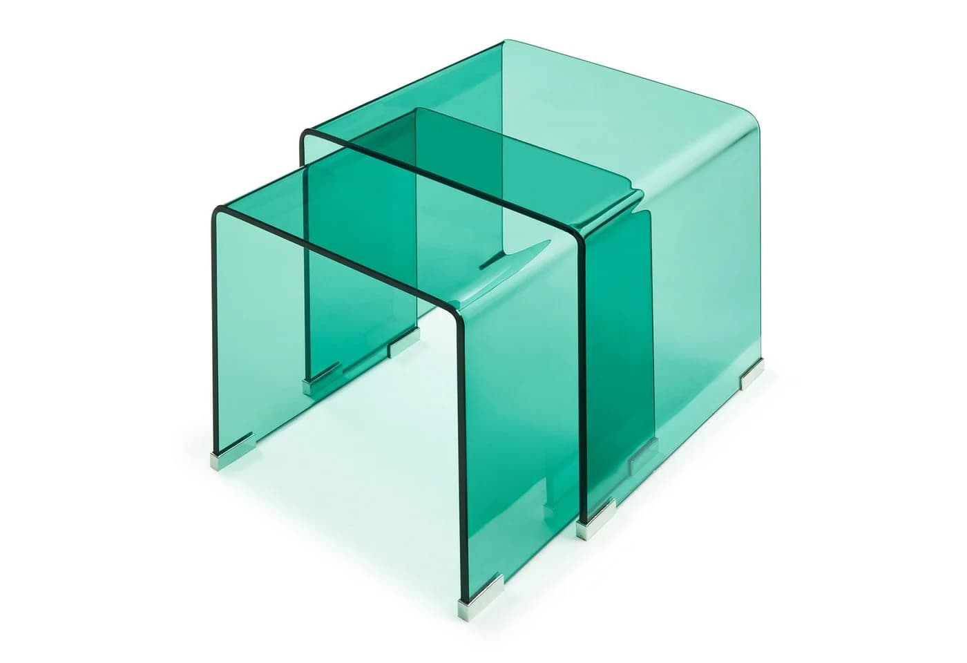 en.casa Satztisch 2-tlg. Glastisch-Set Grün Modern