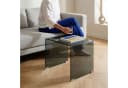 en.casa Beistelltisch Varlofrek Glas Dunkelgrau Bild 2