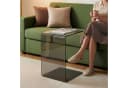 en.casa Beistelltisch C-Form Glas Dunkelgrau Bild 2