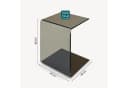 en.casa Beistelltisch C-Form Glas Dunkelgrau Bild 3