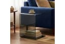 en.casa Beistelltisch C-Form Glas Dunkelgrau Bild 4