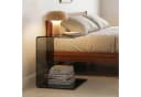 en.casa Beistelltisch C-Form Glas Dunkelgrau Bild 5