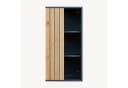 en.casa Hängeschrank Svanes 60x30x20 cm mit 3 Fächern Dunkelgrau/Bambus Bild 4