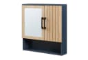 en.casa Spiegelschrank Svanes 58x56 cm Dunkelgrau/Natur Bambusfront Bild 1