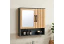en.casa Spiegelschrank Svanes 58x56 cm Dunkelgrau/Natur Bambusfront Bild 2