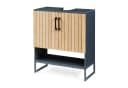 en.casa Waschbeckenunterschrank Svanes 70x60x30 cm 2 Türen Dunkelgrau/Natur Bild 1