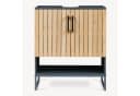 en.casa Waschbeckenunterschrank Svanes 70x60x30 cm 2 Türen Dunkelgrau/Natur Bild 5