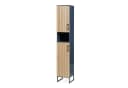 en.casa Hochschrank Svanes Bambusfront Dunkelgrau 170 cm Bild 1