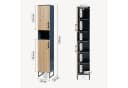 en.casa Hochschrank Svanes Bambusfront Dunkelgrau 170 cm Bild 3