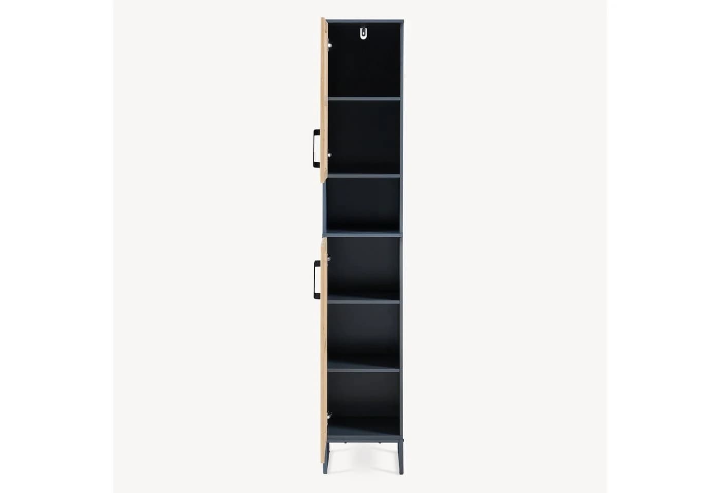 en.casa Hochschrank Svanes Bambusfront Dunkelgrau 170 cm - Bild 4