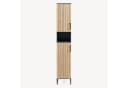 en.casa Hochschrank Svanes Bambusfront Dunkelgrau 170 cm Bild 5