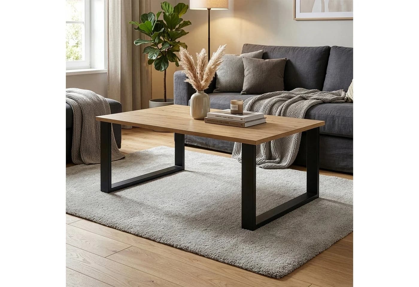 en.casa Untergestell »Makers« für Couchtisch Stahl Schwarz - Bild 3