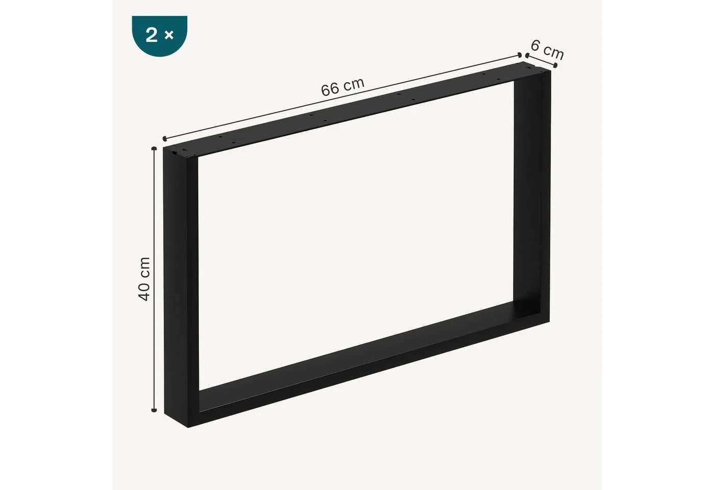 en.casa Untergestell »Makers« für Couchtisch Stahl Schwarz - Bild 4