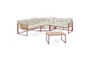 casa.pro Loungeset 4-tlg. Ecksofa mit Couchtisch Rot/Beige Bild 3