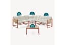 casa.pro Loungeset 4-tlg. Ecksofa mit Couchtisch Rot/Beige Bild 5