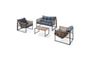 casa.pro Gartenlounge-Set 4-tlg. Dunkelgrau Rattanoptik Bild 3