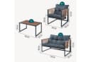 casa.pro Gartenlounge-Set 4-tlg. Dunkelgrau Rattanoptik Bild 4