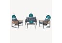 casa.pro Gartenlounge-Set 4-tlg. Dunkelgrau Rattanoptik Bild 5