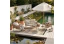 casa.pro Gartenlounge-Set 4-tlg. Beige Stahl Rattanoptik Bild 1