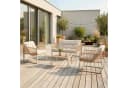 casa.pro Gartenlounge-Set 4-tlg. Beige Stahl Rattanoptik Bild 2
