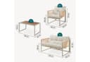casa.pro Gartenlounge-Set 4-tlg. Beige Stahl Rattanoptik Bild 4