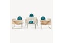 casa.pro Gartenlounge-Set 4-tlg. Beige Stahl Rattanoptik Bild 5