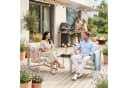 casa.pro Gartenlounge-Set 3-tlg. Beige Schwarz Stahl Bild 1