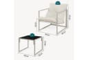 casa.pro Gartenlounge-Set 3-tlg. Beige Schwarz Stahl Bild 4
