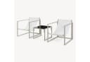 casa.pro Gartenlounge-Set 3-tlg. Beige Schwarz Stahl Bild 5