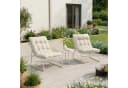 casa.pro Gartenmöbelset 3-tlg. Beige Metall mit Kissen Bild 2