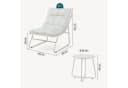 casa.pro Gartenmöbelset 3-tlg. Beige Metall mit Kissen Bild 4