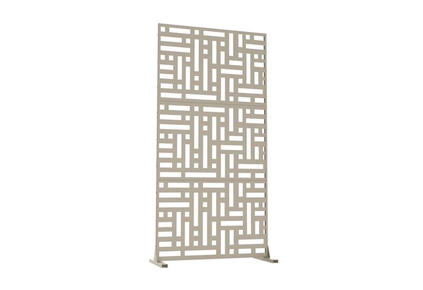 casa.pro Raumteiler Bernalda Stahl Sichtschutz 180x90cm Knoblauchbeige