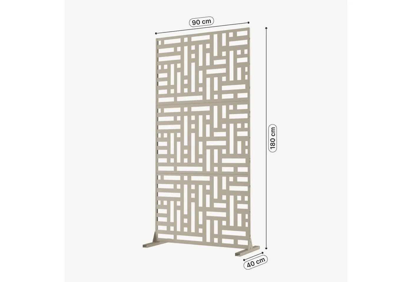 casa.pro Raumteiler Bernalda Stahl Sichtschutz 180x90cm Knoblauchbeige - Bild 3