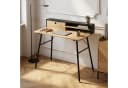 en.casa Schreibtisch Var Schwarz/Eicheoptik mit Schublade und Fächern Bild 2