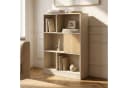 en.casa Bücherregal Karena 1 Tür 5 Fächer Cremeweiß/Eicheoptik Bild 2