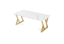 en.casa Couchtisch Nolu Marmoroptik Weiß Goldfarben Metallgestell Bild 1