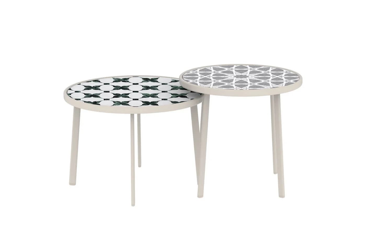 casa.pro Satztisch-Set »Faeto« mit Glasplatte und Metallgestell in Champagne